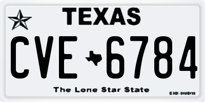 TX license plate CVE6784