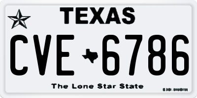 TX license plate CVE6786