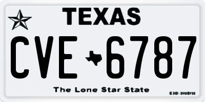 TX license plate CVE6787