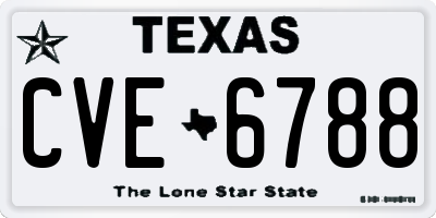 TX license plate CVE6788