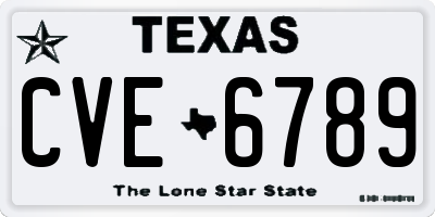 TX license plate CVE6789
