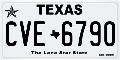 TX license plate CVE6790