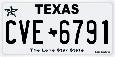 TX license plate CVE6791