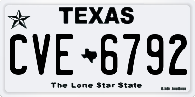 TX license plate CVE6792