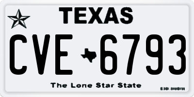 TX license plate CVE6793