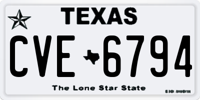 TX license plate CVE6794