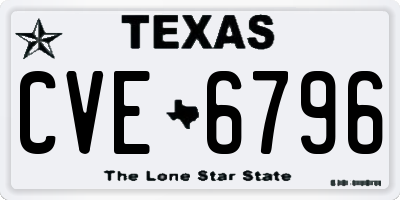 TX license plate CVE6796