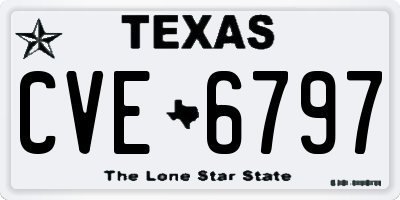 TX license plate CVE6797