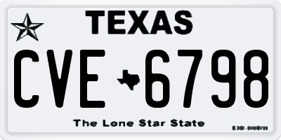 TX license plate CVE6798