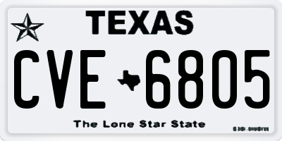 TX license plate CVE6805
