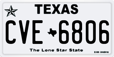 TX license plate CVE6806