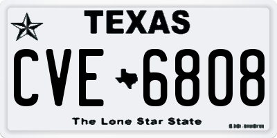TX license plate CVE6808