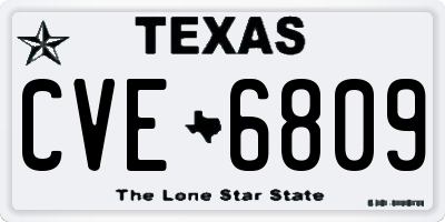 TX license plate CVE6809