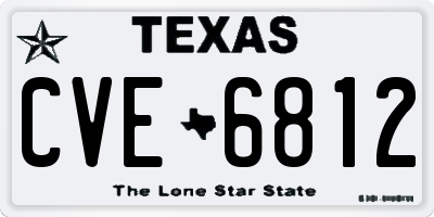 TX license plate CVE6812