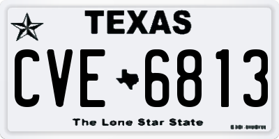 TX license plate CVE6813