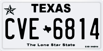 TX license plate CVE6814