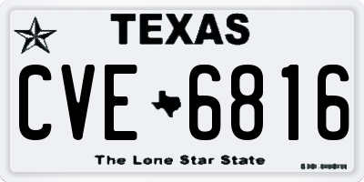 TX license plate CVE6816