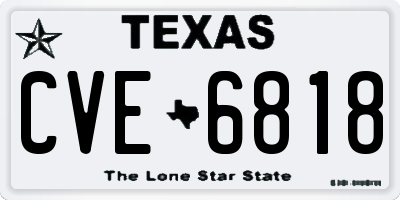 TX license plate CVE6818