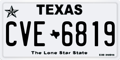TX license plate CVE6819