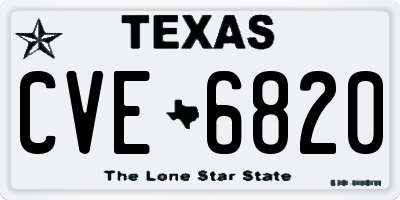 TX license plate CVE6820