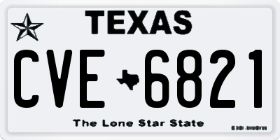 TX license plate CVE6821
