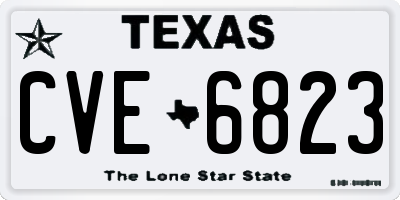 TX license plate CVE6823