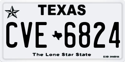 TX license plate CVE6824