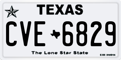 TX license plate CVE6829