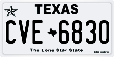 TX license plate CVE6830