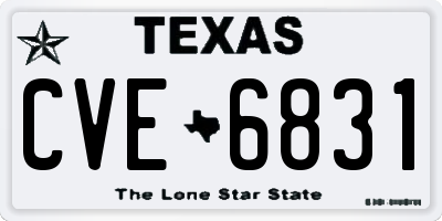 TX license plate CVE6831
