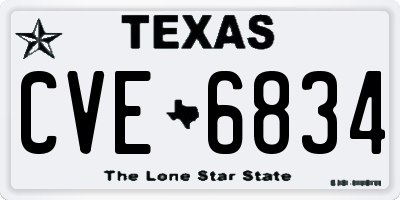 TX license plate CVE6834