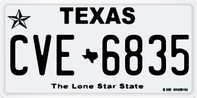 TX license plate CVE6835