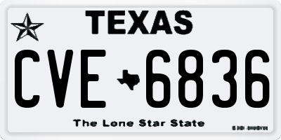 TX license plate CVE6836