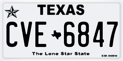 TX license plate CVE6847
