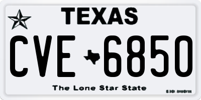 TX license plate CVE6850