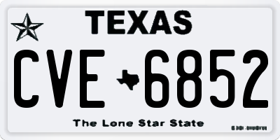 TX license plate CVE6852