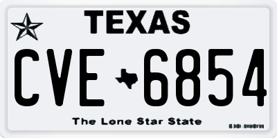 TX license plate CVE6854