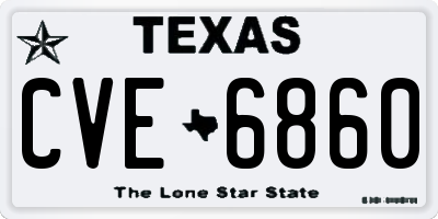 TX license plate CVE6860
