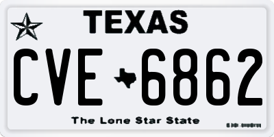 TX license plate CVE6862