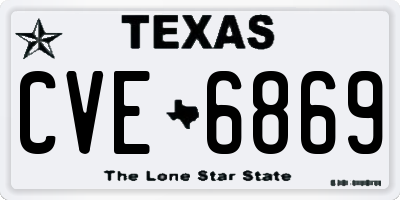 TX license plate CVE6869