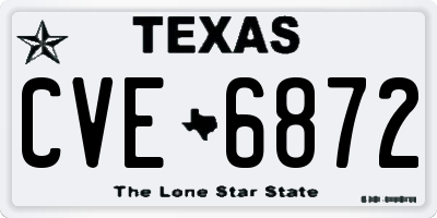 TX license plate CVE6872
