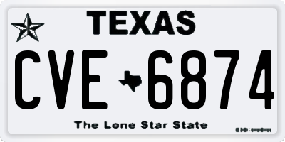 TX license plate CVE6874