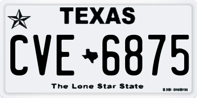 TX license plate CVE6875