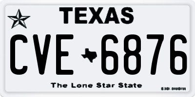 TX license plate CVE6876