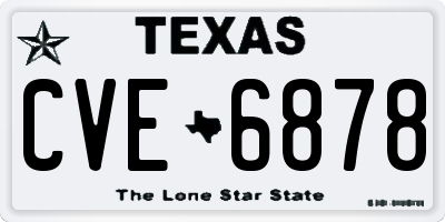 TX license plate CVE6878