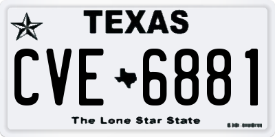 TX license plate CVE6881