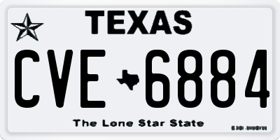 TX license plate CVE6884