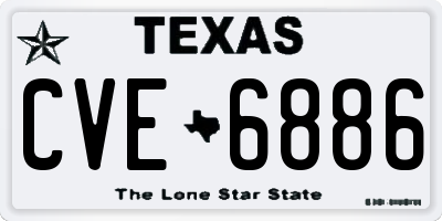TX license plate CVE6886