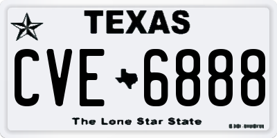 TX license plate CVE6888