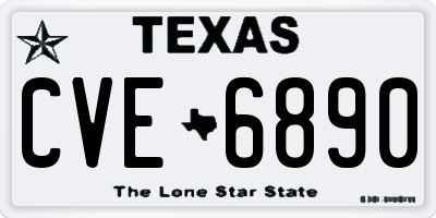 TX license plate CVE6890